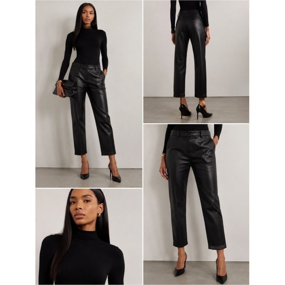 Vince 100% Lamb Leather Ankle Trousers NWT Size 4/26  $1,195